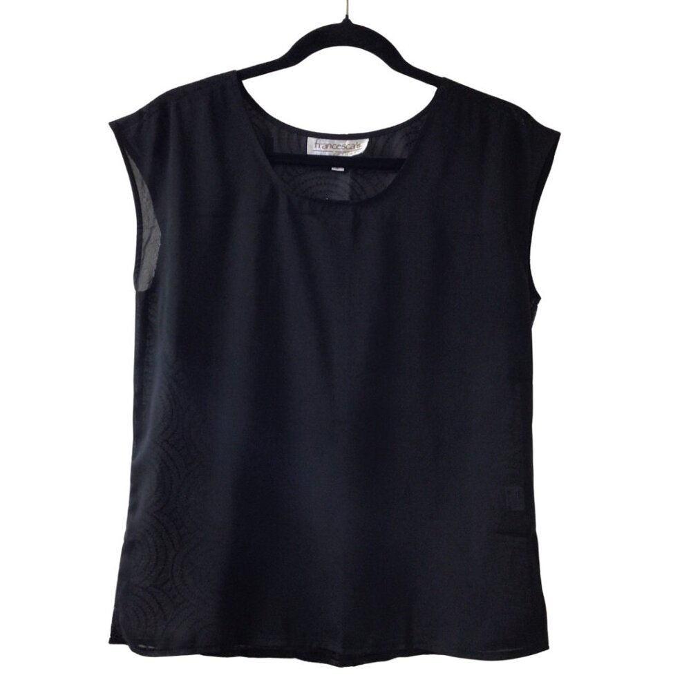 Francesca’s Collections Top Women’s S Small Black Sleeveless Sheer Blouse Shirt